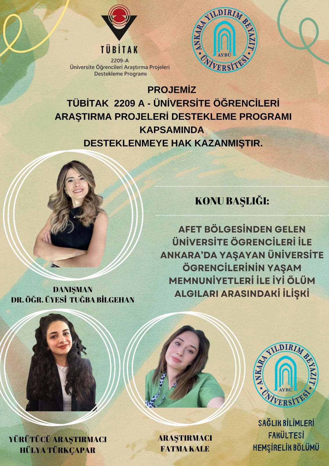 TÜBİTAK 2209-A ÜNİVERSİTE ÖĞRENCİLERİ ARAŞTIRMA PROJELERİ DESTEKLEME PROGRAMI DESTEKLENEN PROJELER