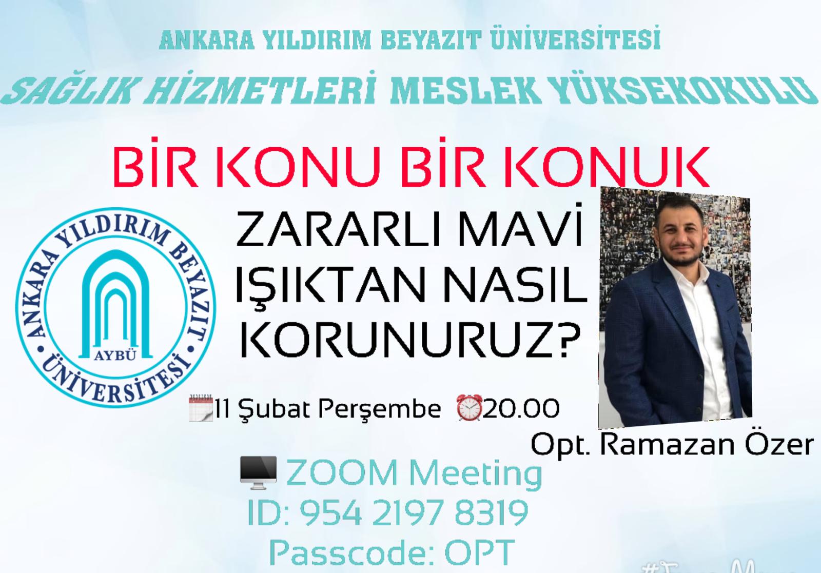 BİR KONU BİR KONUK WEBINAR GÜNLERİ