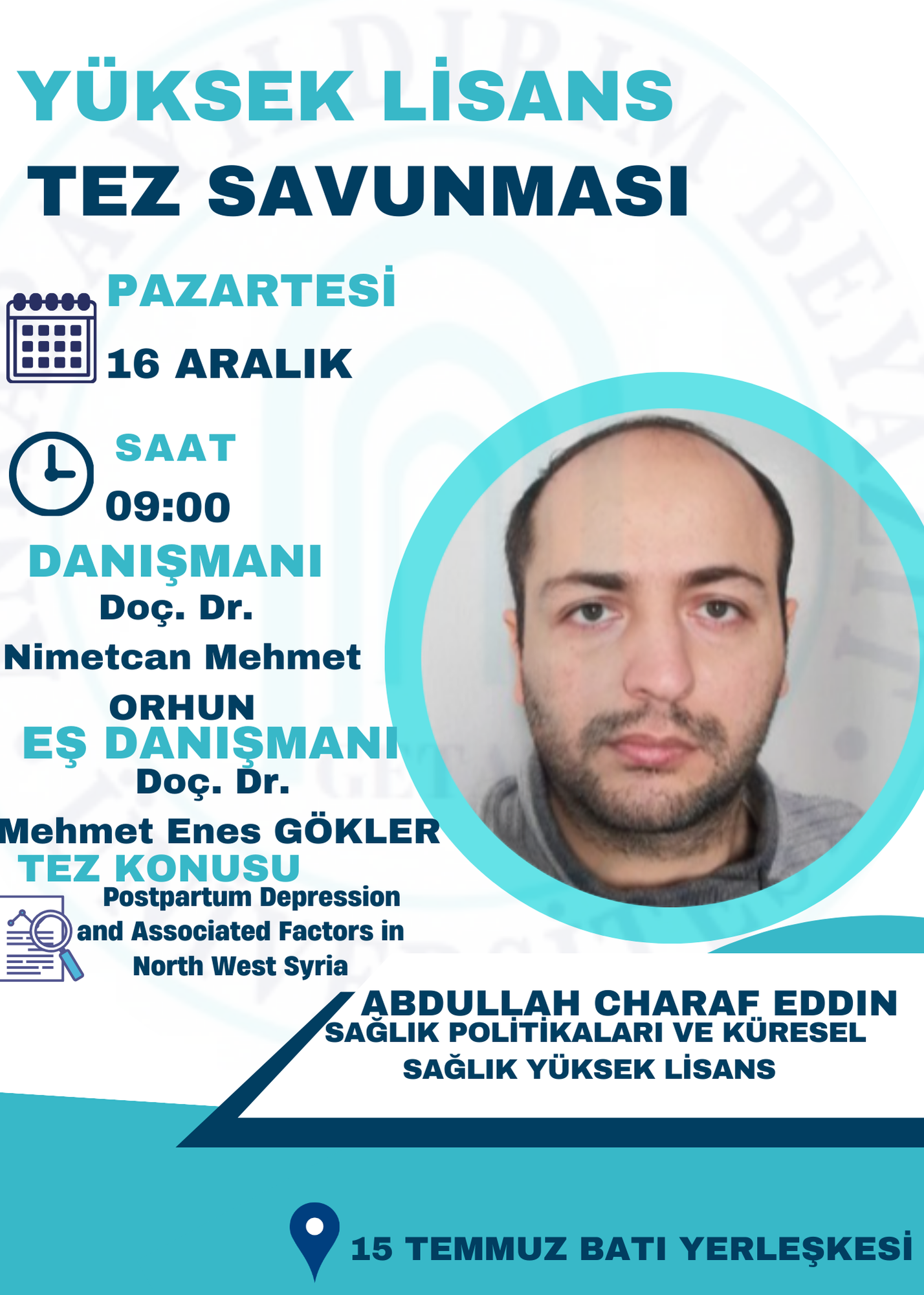 YÜKSEK LİSANS TEZ SAVUNMASI