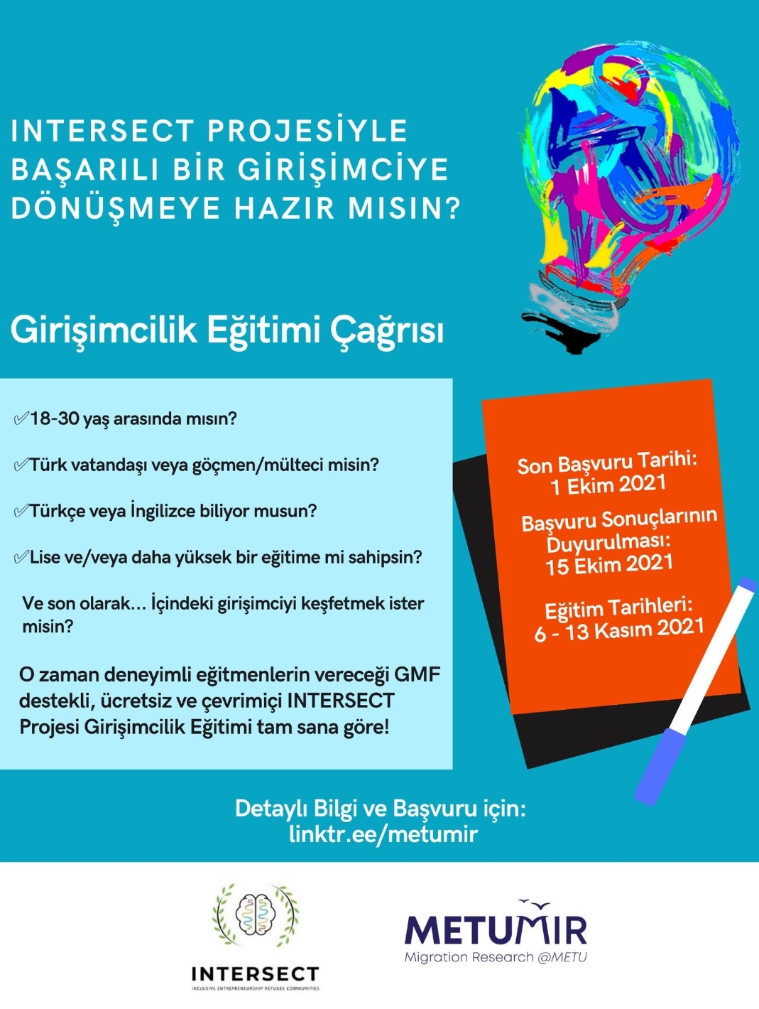 METU Migration Research Center (METUMIR) - Entrepreneurship Training Call