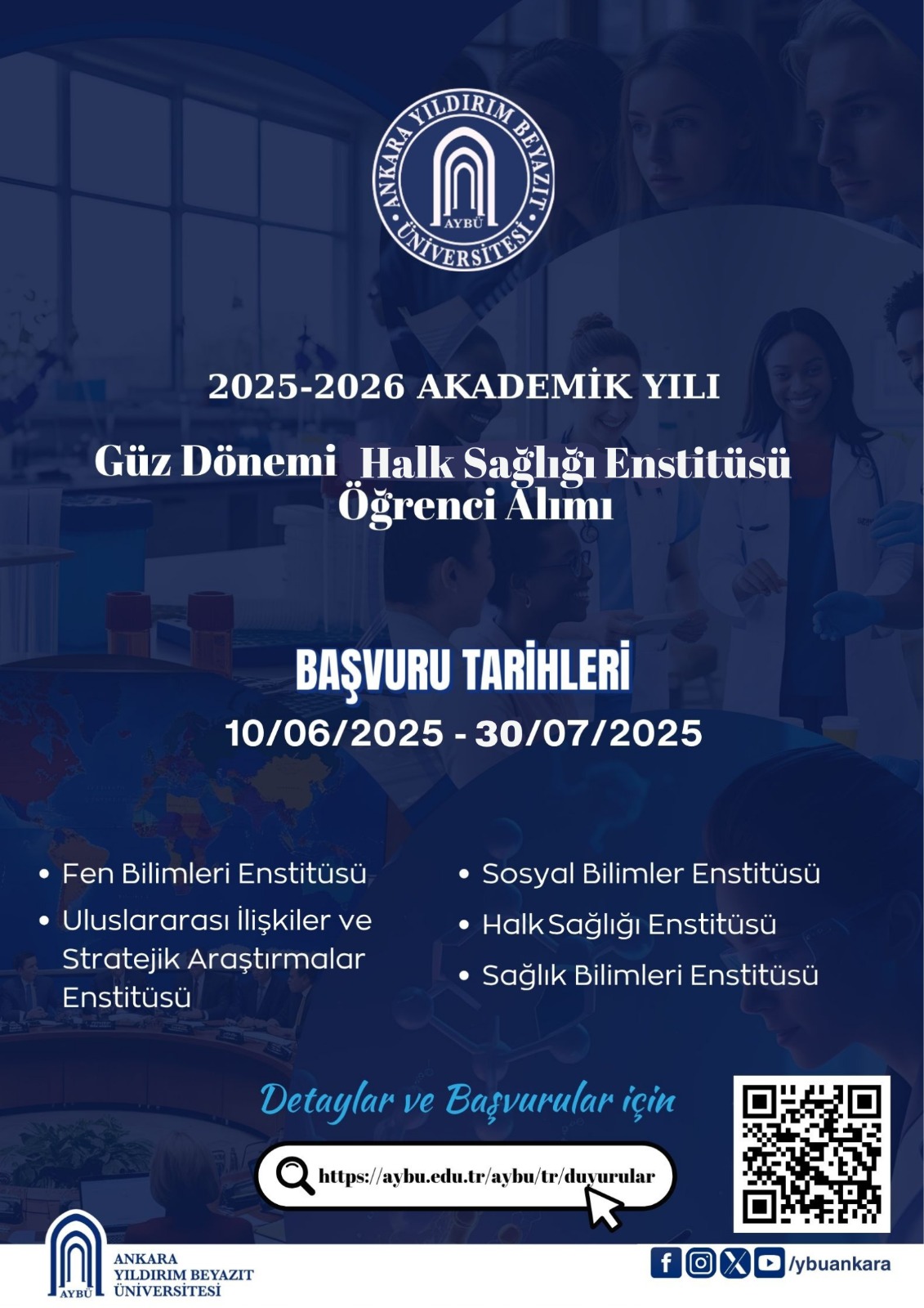 2025-2026 AKADEMİK YILI Güz Dönemi Halk Sağlığı Enstitüsü Öğrenci Alımı