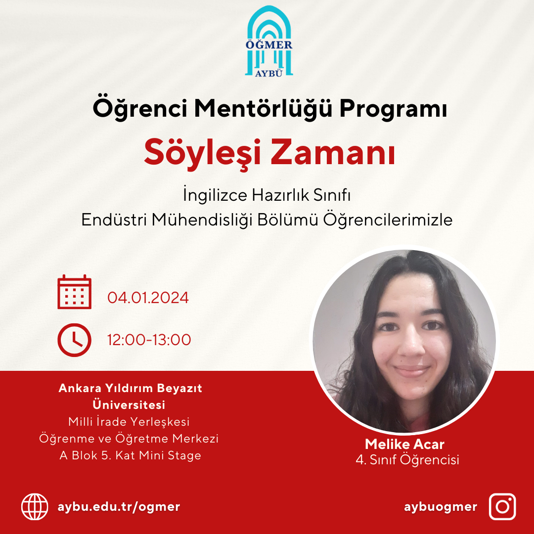 Endüstri Mühendisliği Bölümü Öğrencilerimizle Söyleşi Zamanı
