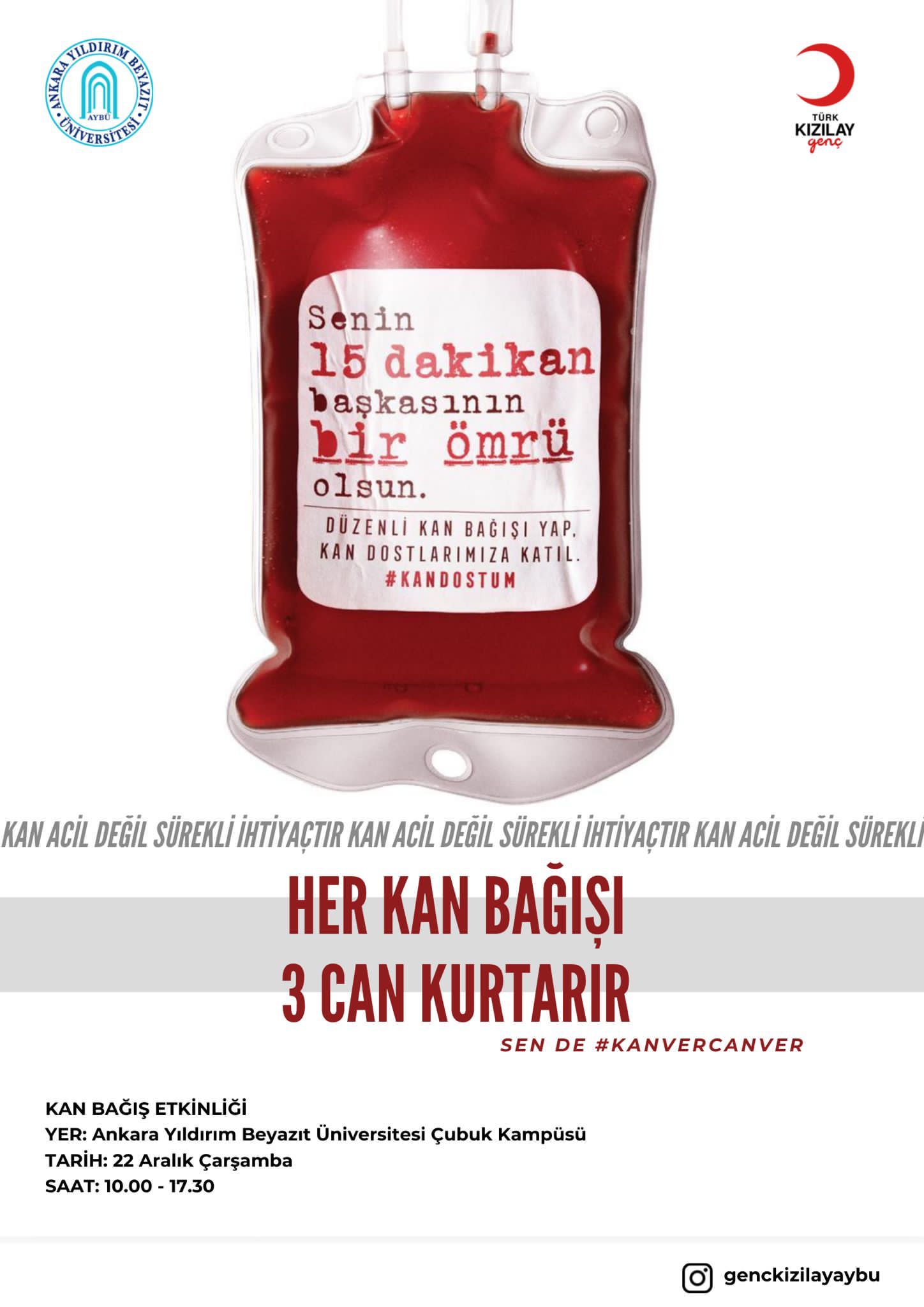 HER KAN BAĞIŞI 3 CAN KURTARIR