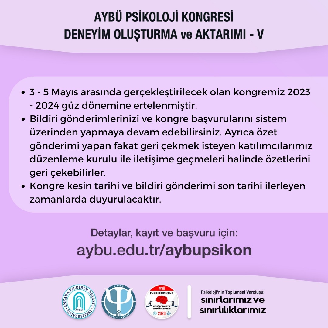 Kongremiz Ertelenmiştir