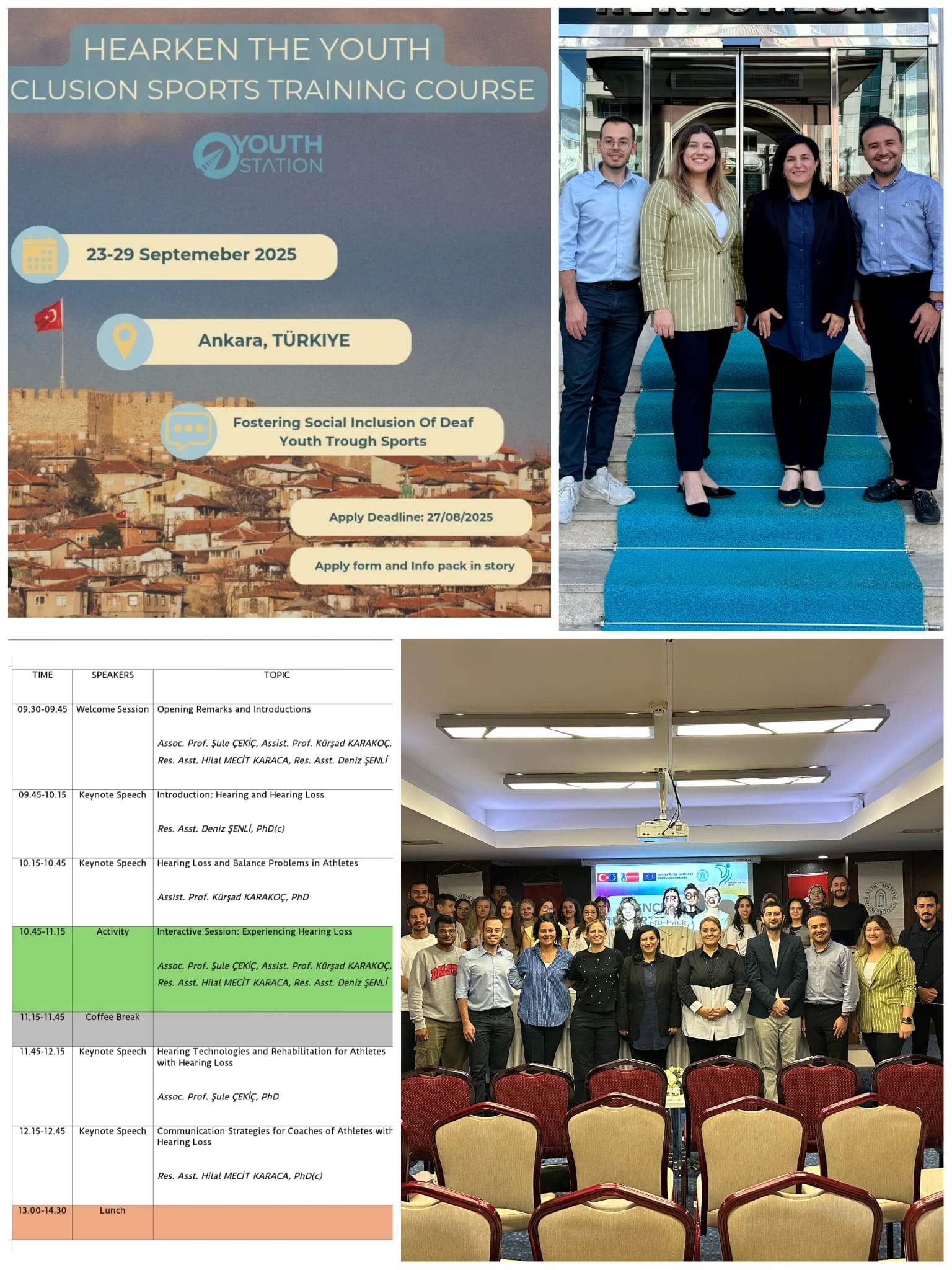“Hearken the Youth: Fostering Social Inclusion of Deaf Youth Through Sports Engagements” başlıklı Erasmus AB Projesine eğitimci olarak katıldık.