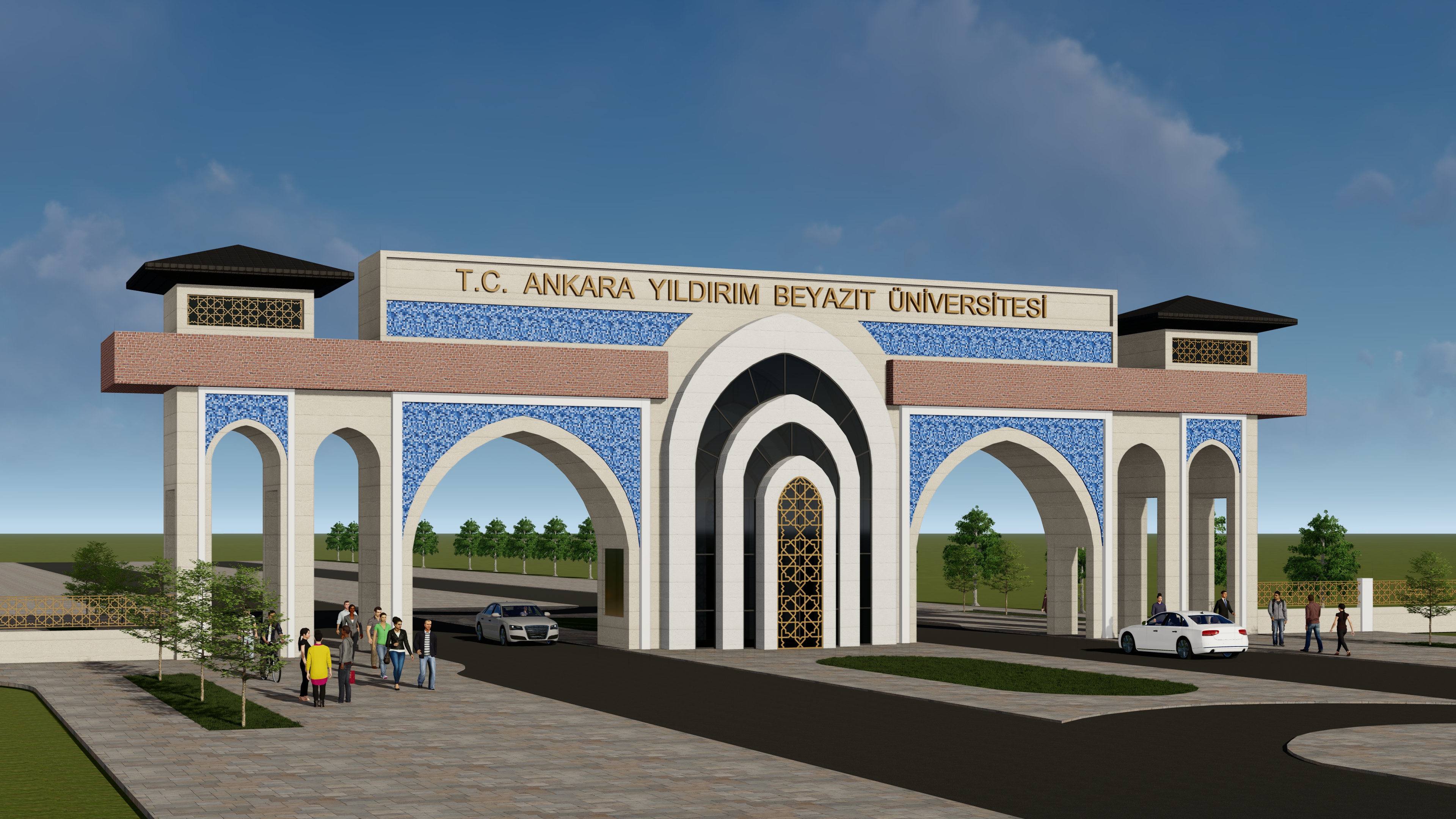 University Main Entrance Gate and Landscaping Construction Work