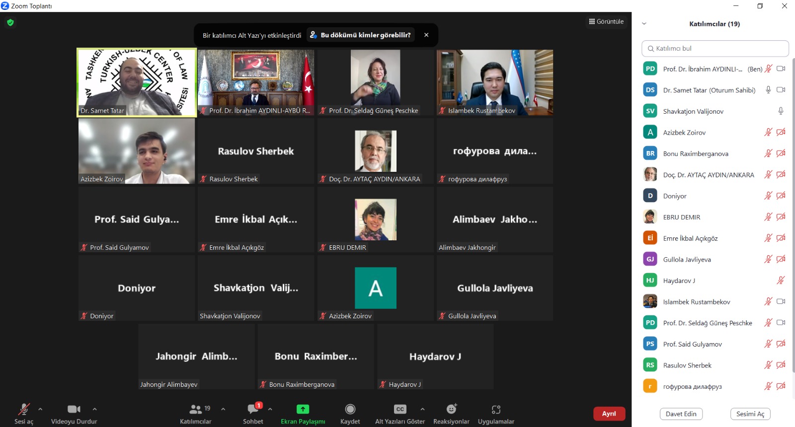 Özbekistan'da Anayasa Değişikliği Referandumu Başlıklı Atölye Çalışması Gerçekleşti