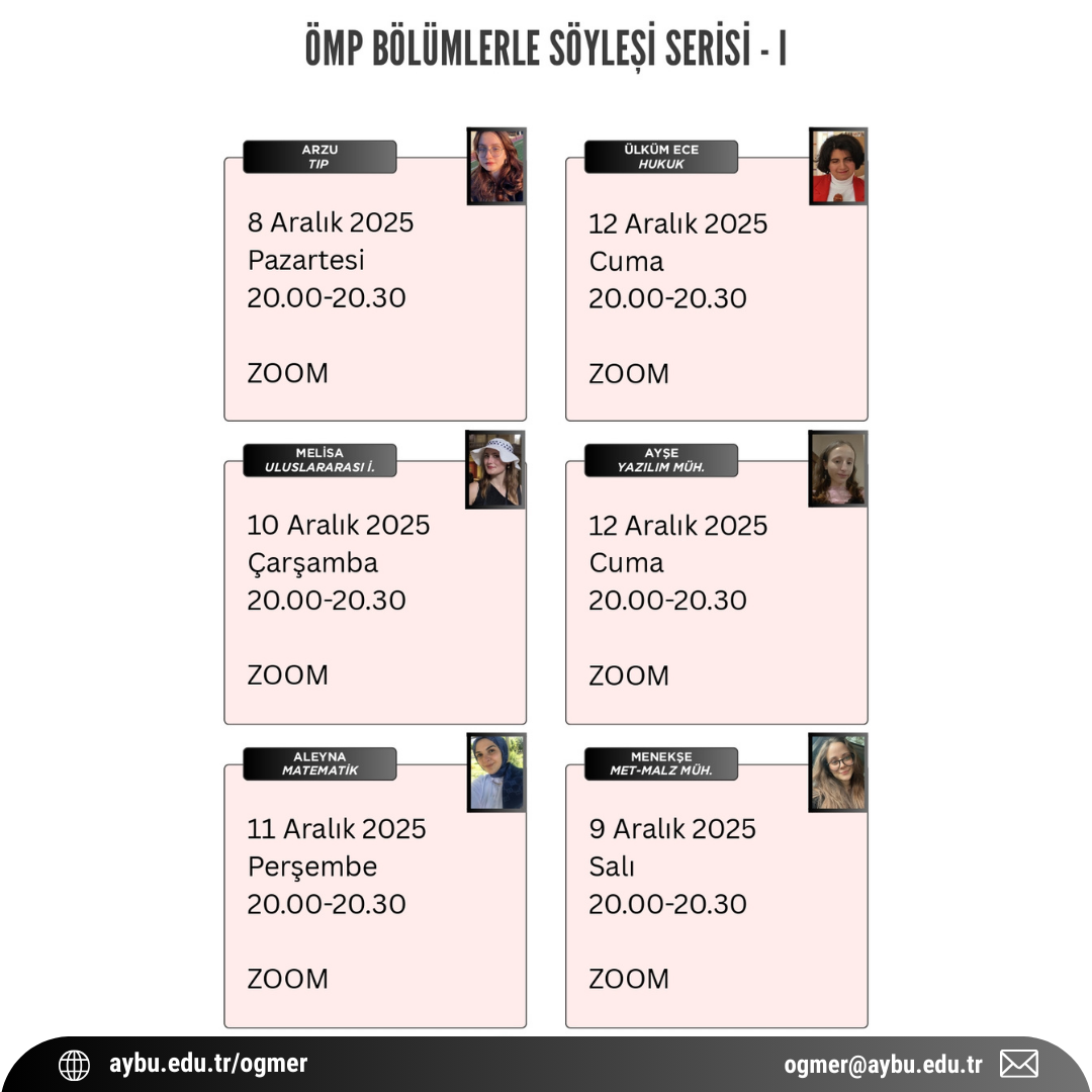 ÖMP Bölümleri Söyleşi Serisi - 1
