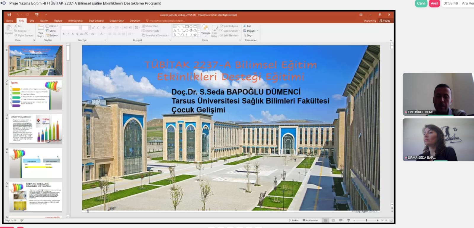 Dekanlığımız tarafından Proje Yazma Eğitimlerinin ikincisi olan TÜBİTAK 2237-A Bilimsel Eğitim Etkinliklerini Destekleme Programı eğitimi gerçekleştirildi.