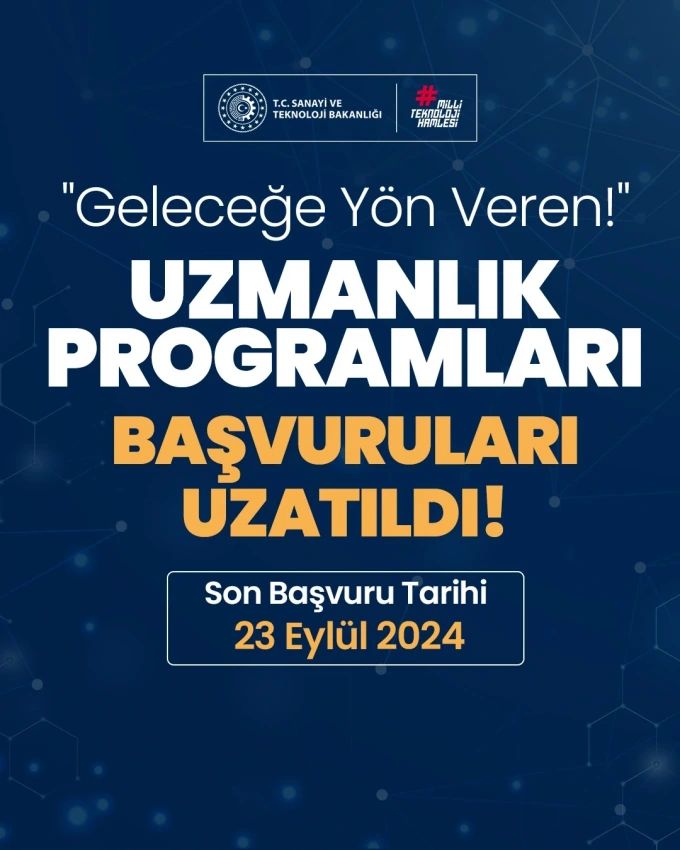 Milli Teknoloji Akademisi Uzmanlık Programları Başlıyor