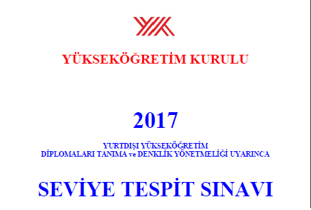 2017 Sonbahar Seviye Tespit Sınavı 2 