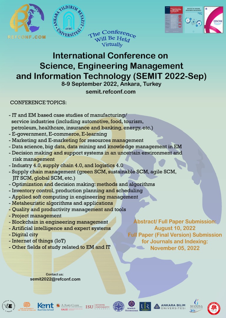 International Conference on Science, Engineering Management and Information Technology (SEMIT 2022-Sep)