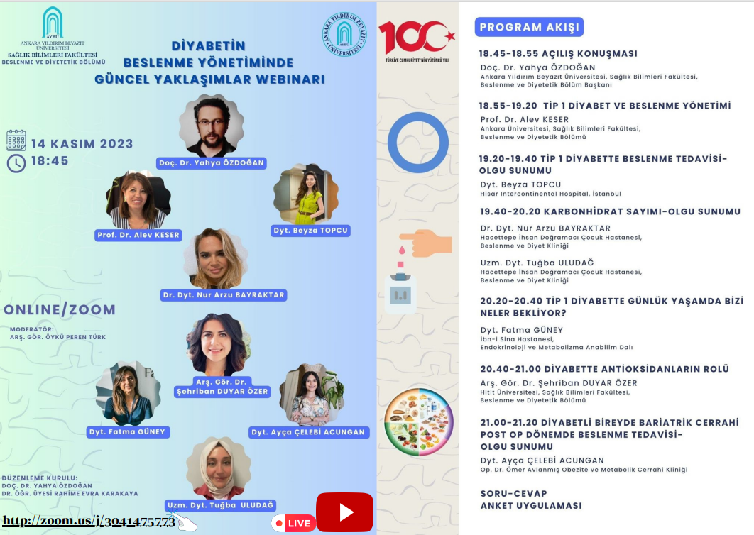 Diyabetin Beslenme Yönetiminde Güncel Yaklaşımlar Webinarı
