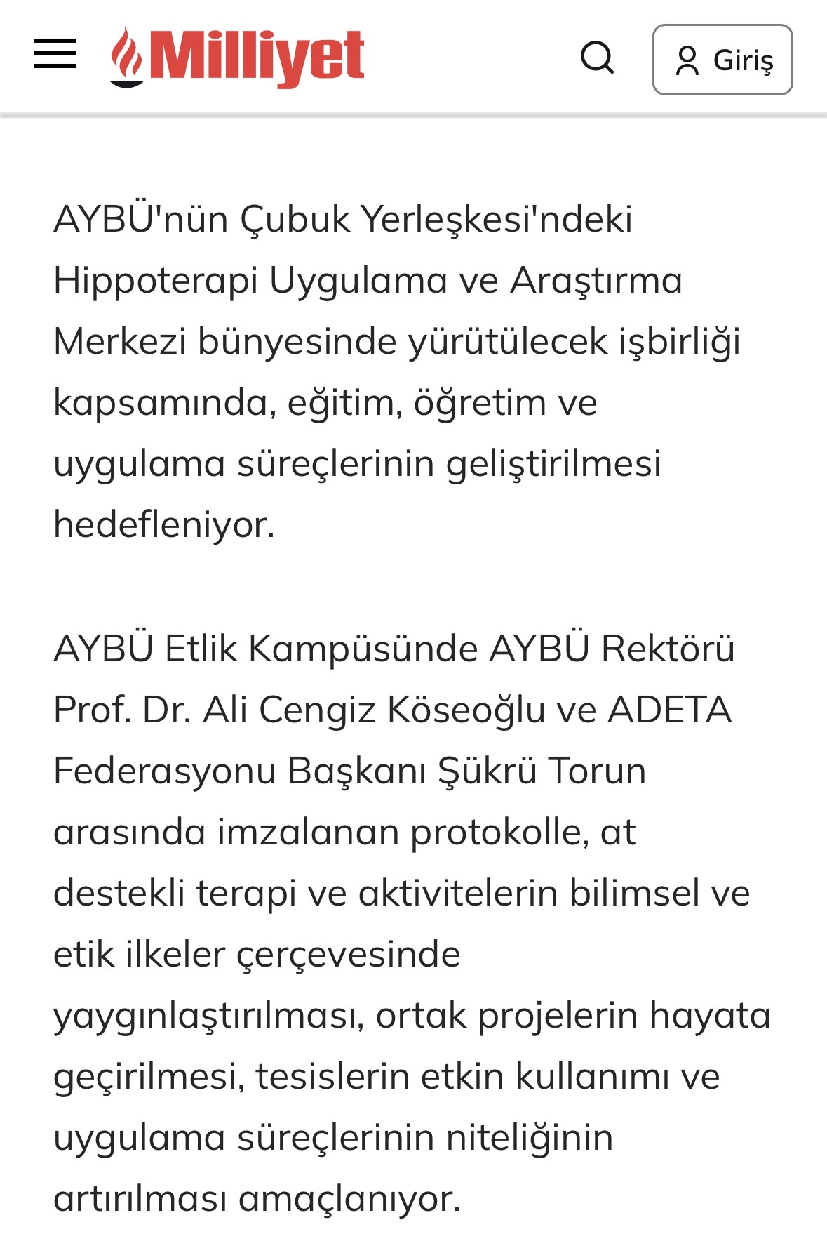 Basında Hippoterapi Merkezimiz 