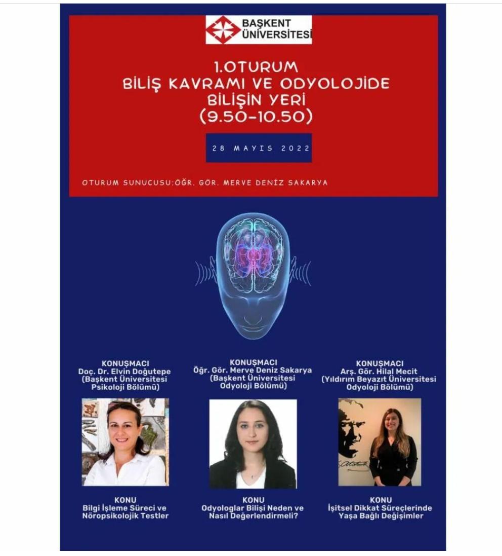 Başkent Üniversitesi tarafından düzenlenen "1. Oturum - Biliş Kavramı ve Odyolojide Bilişin Yeri" isimli bilimsel toplantı