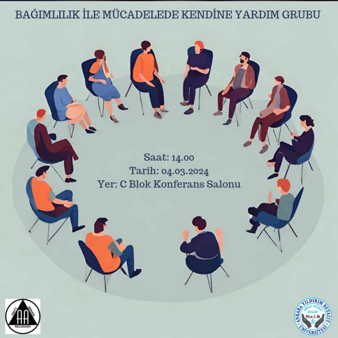 AYBÜ Sosyal Hizmet Kulübü "Bağımlılık ile Mücadelede Kendine Yardım Grubu" Etkinliğini Düzenledi