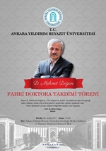 Üniversitemiz Sn. D. Mehmet Doğan’a Fahri Doktora Takdim Edecek