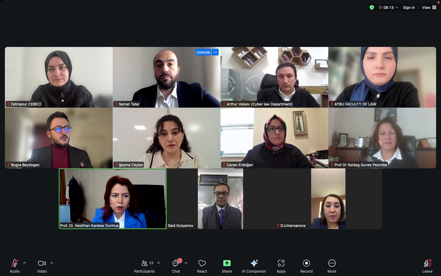 Ankara Yıldırım Beyazıt Üniversitesi ile Taşkent Devlet Hukuk Üniversitesi Geleneksel Roundtable Talk buluşmasında bir araya geldi!