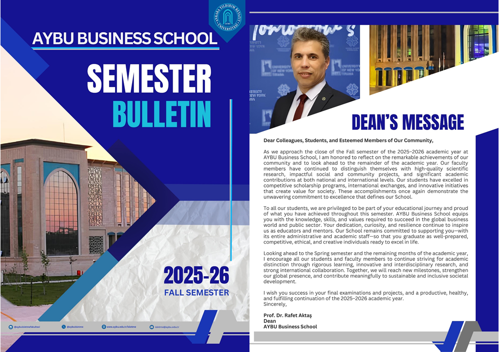 AYBU Business School Semester Bulletin Fall Term 2025-26: A roundup of news and activities from the AYBU Business School