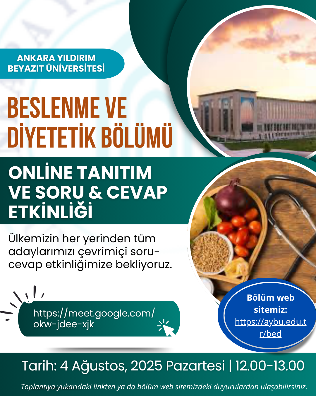 🎓 AYBÜ Beslenme ve Diyetetik Bölümü Tanıtım ve Soru-Cevap Toplantısı