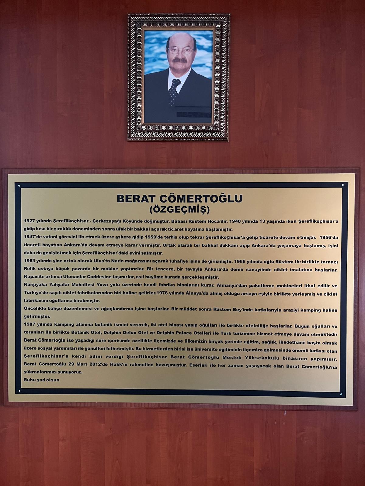 Okulumuza İsmini Veren Hayırsever İşadamı Rahmetli Berat Cömertoğlu’nun Özgeçmişi Yenilendi.