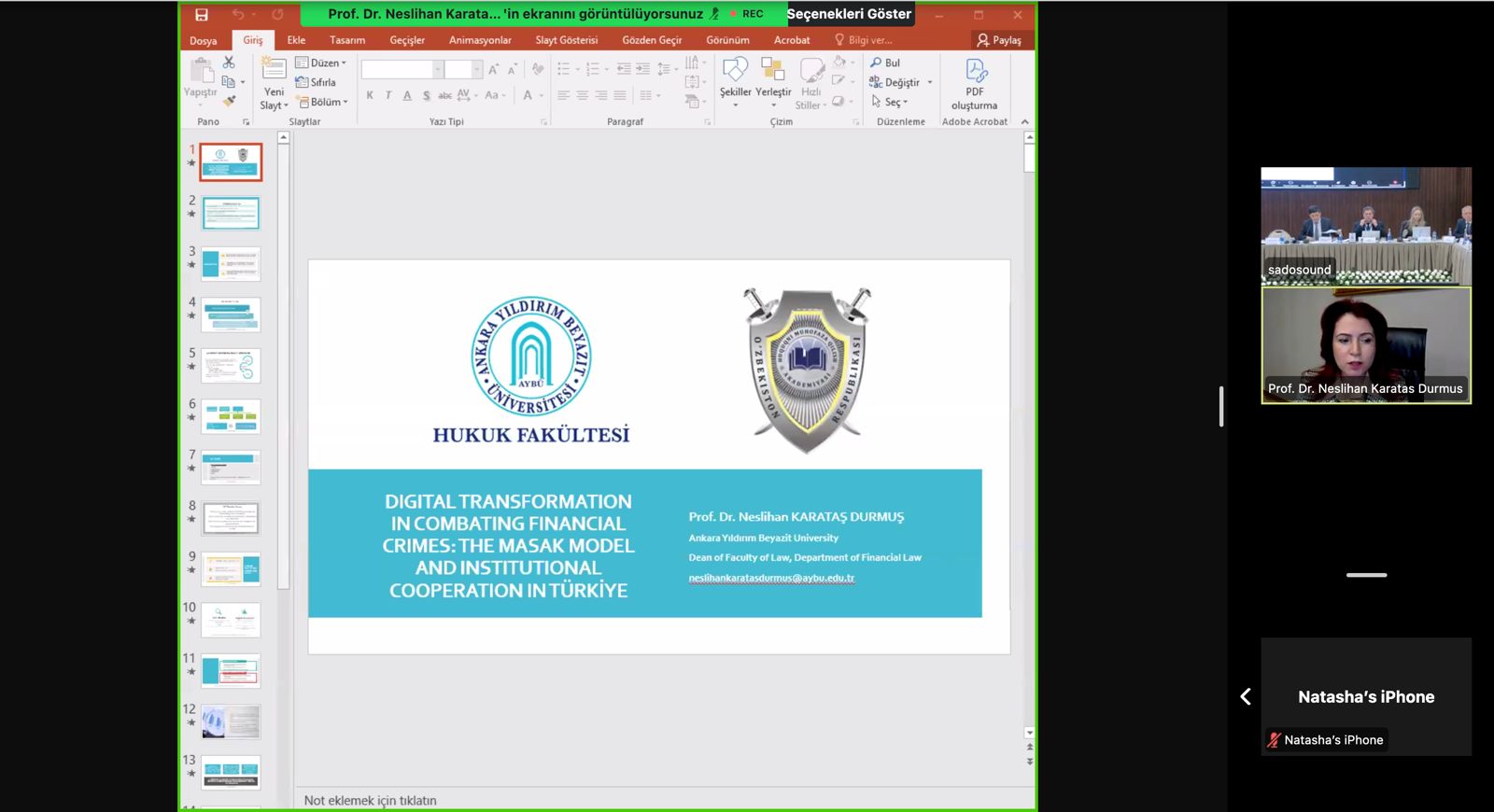 Hukuk Fakültesi Dekanı Prof. Dr. Neslihan KARATAŞ DURMUŞ ve Bilişim Hukuku Ana Bilim Dalı Başkanı Dr. Öğr. Üyesi Samet TATAR, uluslararası bir konferansta sunum gerçekleştirdi.