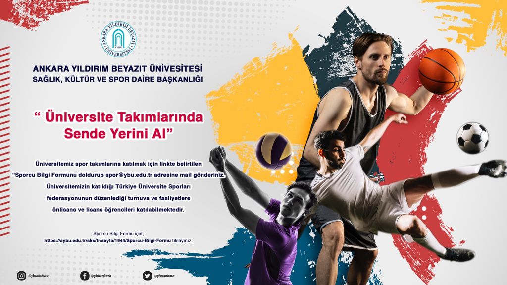 Kıymetli Öğrencilerimiz, Üniversitemizin Takımlarında Siz de Yerinizi Alın